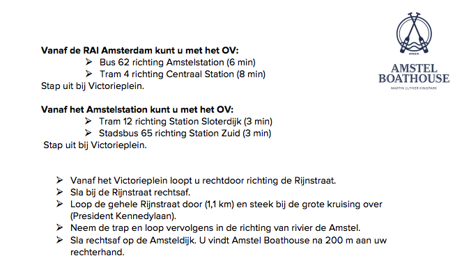 Richting Amstel Boathouse