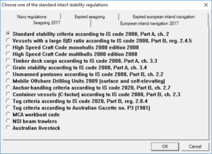 Seagoing 2017 stability criteria