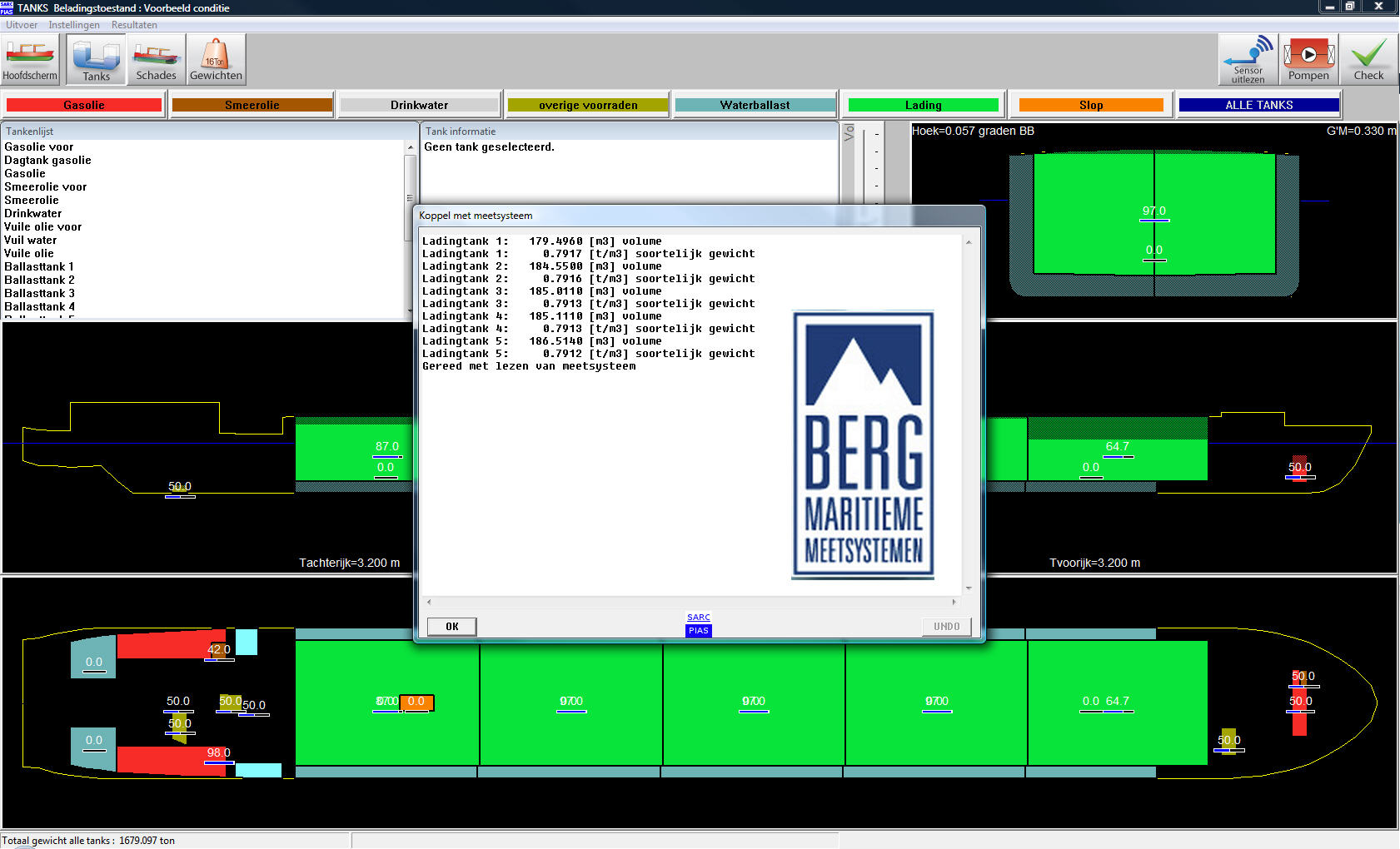 interface with BERG Maritieme Meetsystemen